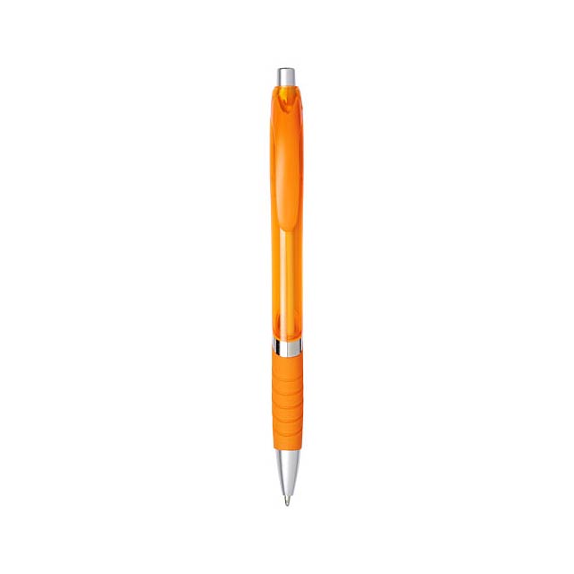 Turbo ballpoint pen with rubber grip - orange