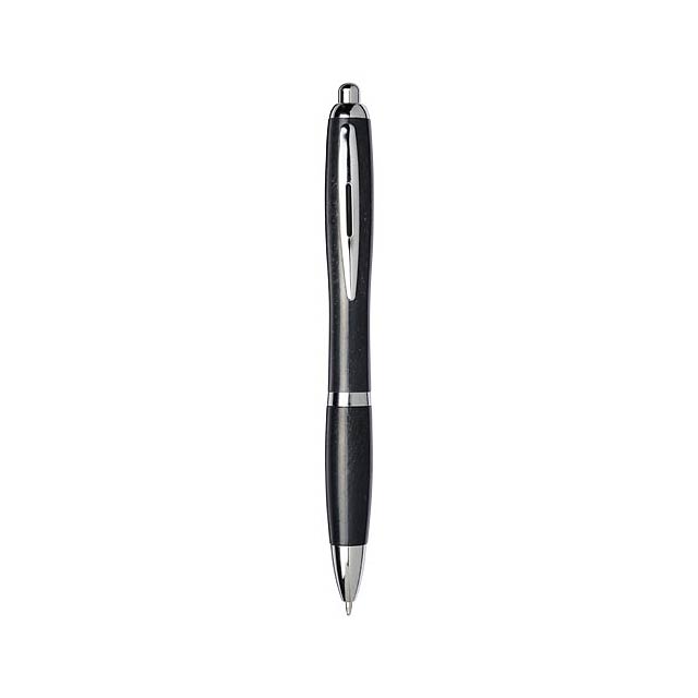 Nash kuličkové pero z pšeničné slámy se špičkou z chromu - černá