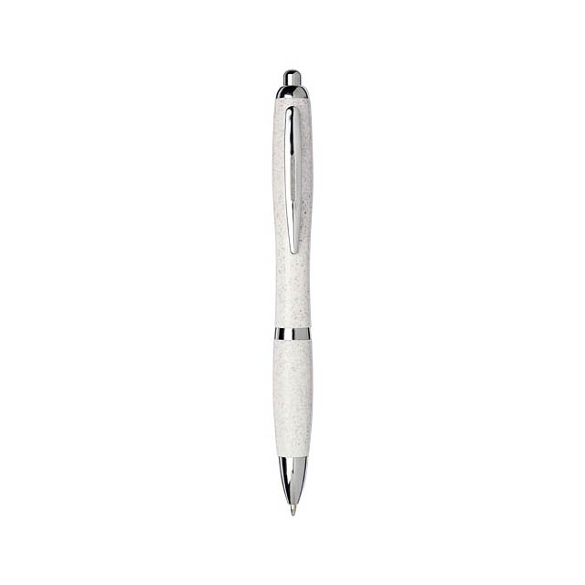 Nash wheat straw chrome tip ballpoint pen - shiny silver