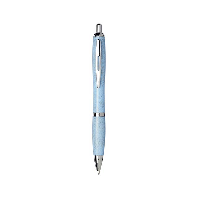 Nash kuličkové pero z pšeničné slámy se špičkou z chromu - modrá