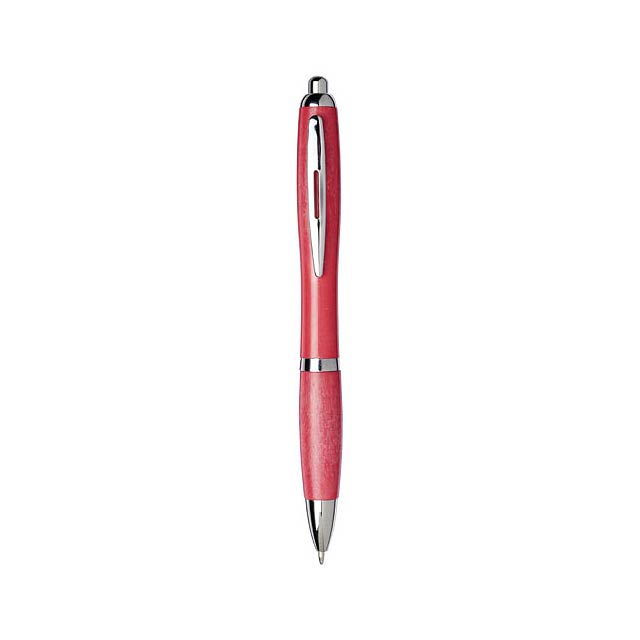 Nash wheat straw chrome tip ballpoint pen - fuchsia