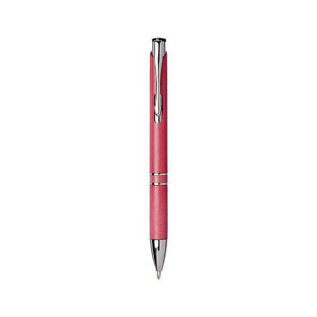 Moneta ABS with wheat straw click ballpoint pen - fuchsia