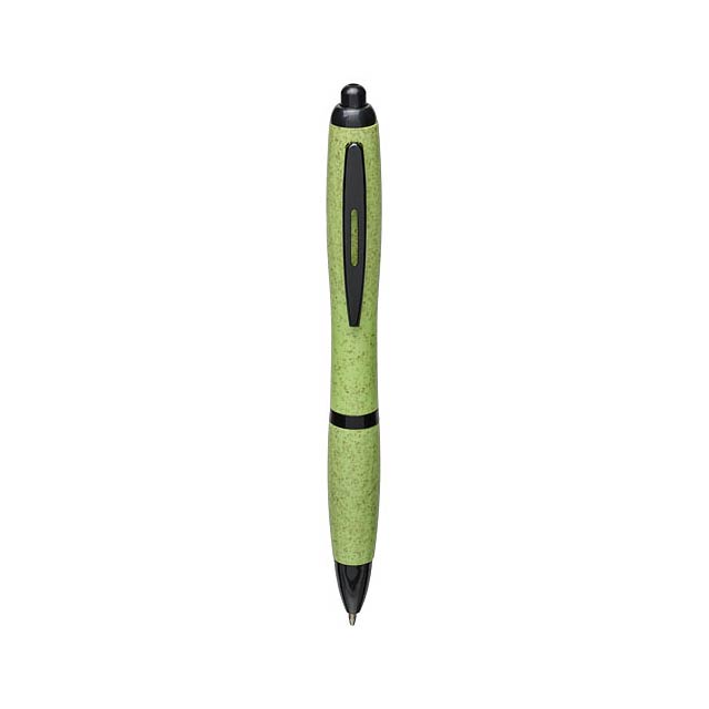 Nash kuličkové pero z pšeničné slámy s černou špičkou - zelená