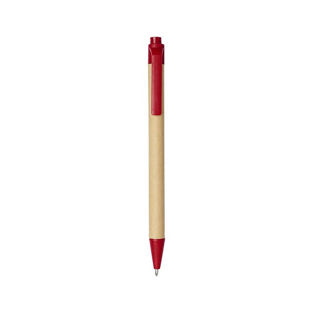 Berk Kugelschreiber aus recyceltem Karton und Mais - Transparente Rot