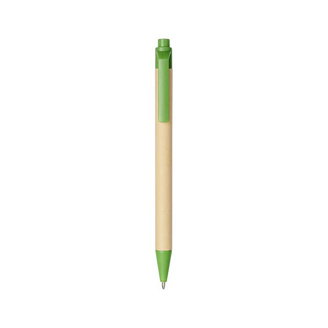 Berk recycled carton and corn plastic ballpoint pen - green