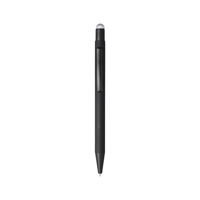 Pryžové kuličkové pero a stylus Dax - čierna