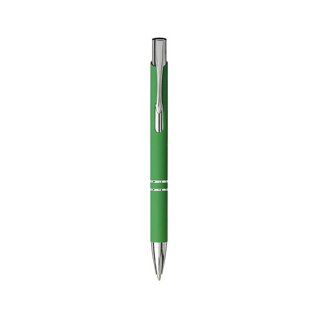 Moneta stiskací kuličkové pero s jemným úchopem - zelená