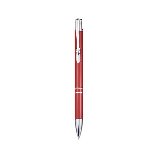 Moneta aluminium click ballpoint pen (black ink) - transparent red