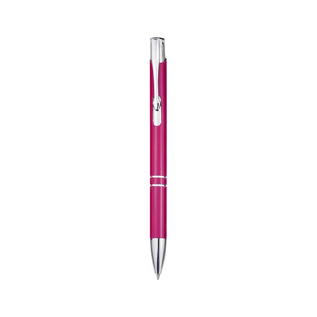 Moneta aluminium click ballpoint pen - fuchsia