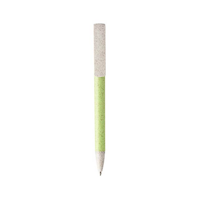 Medan kuličkové pero z pšeničné slámy a držák telefonu - citrónová - limetková