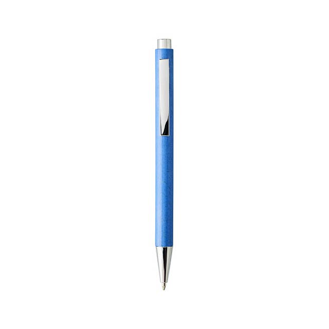 Tual kuličkové pero se stiskacím mechanismem z pšeničné slámy - modrá