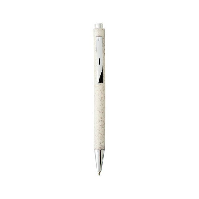 Tual wheat straw click action ballpoint pen - beige