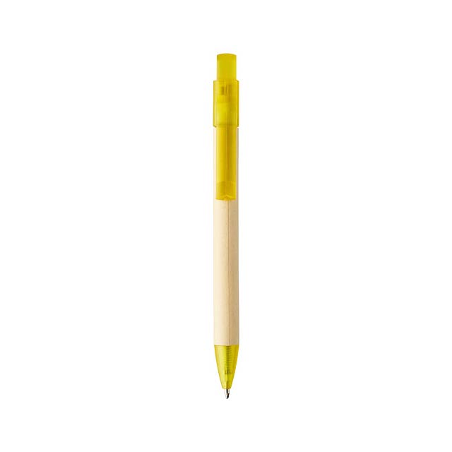 Safi papírové kuličkové pero - žlutá