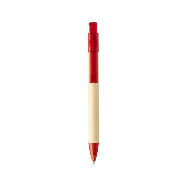 Safi papírové kuličkové pero - transparentná červená