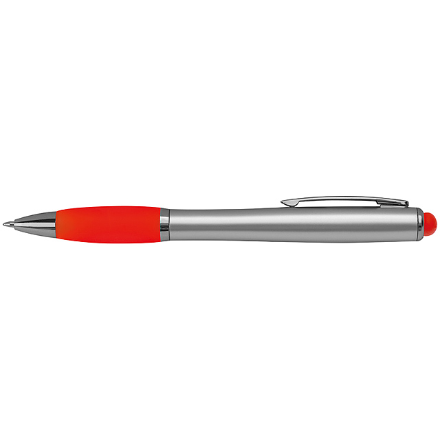 Guľôčkové pero s LED svetlom - červená