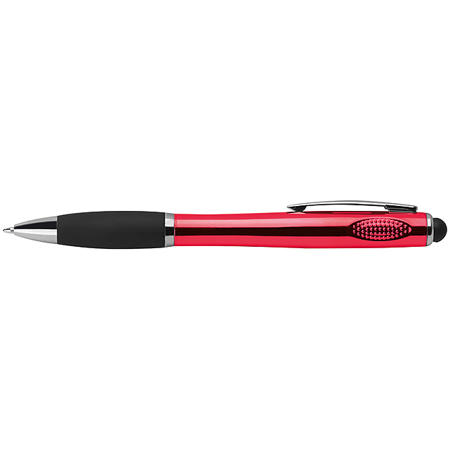 Guľôčkové pero s LED svetlom - červená