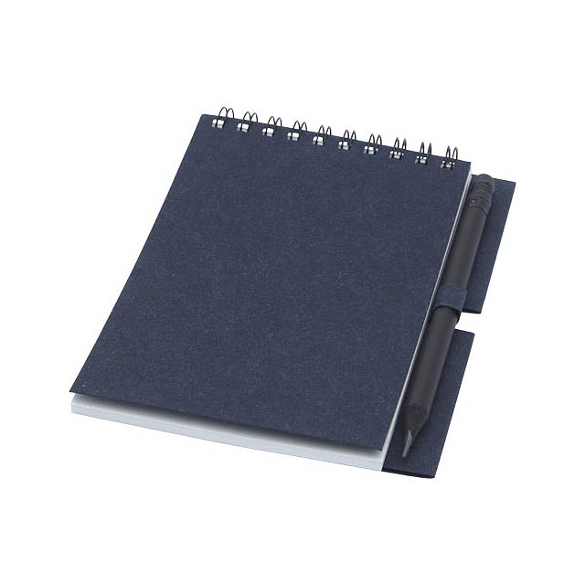 Luciano Eco wire notebook with pencil - small - blue