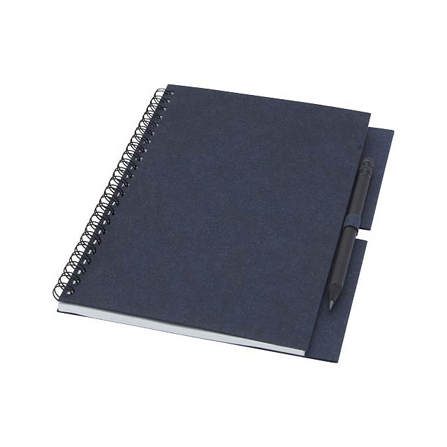 Luciano Eco wire notebook with pencil - medium - blue