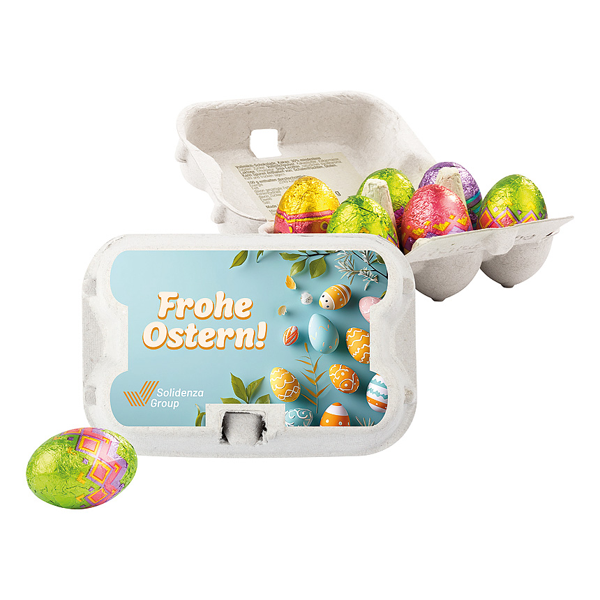 Sixpack classic, six Klett chocolate Easter Eggs, milk chocolate - 