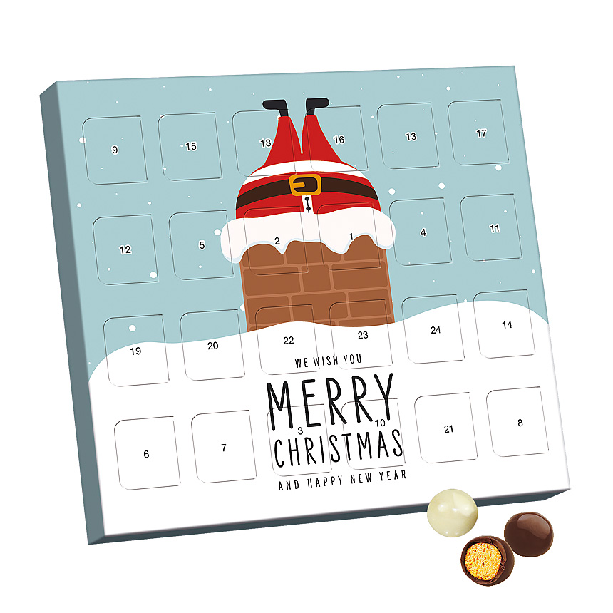 XS adventní kalendář, Brandt křupavé kuličky, černá & bílá - 