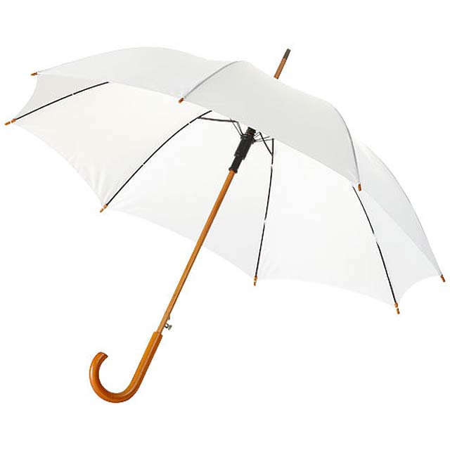 23” deštník Kyle s automatickým otvíráním a dřevěnou tyčí a rukojetí - bílá