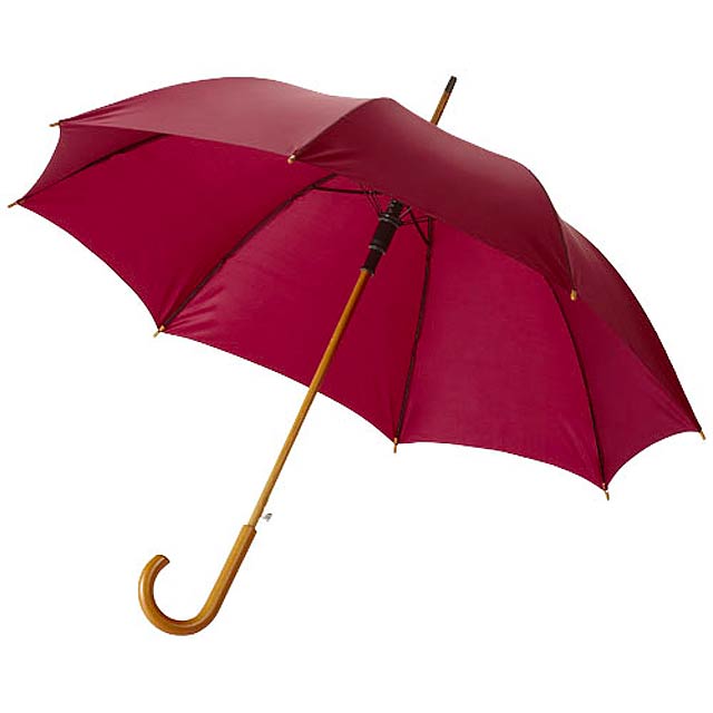 23” deštník Kyle s automatickým otvíráním a dřevěnou tyčí a rukojetí - červená
