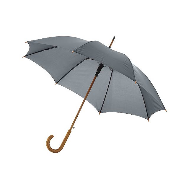 Kyle 23" auto open umbrella wooden shaft and handle - grey