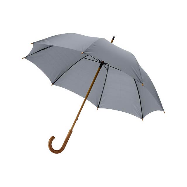 23" klasický deštník Jova s dřevěnou tyčí a rukojetí - šedá