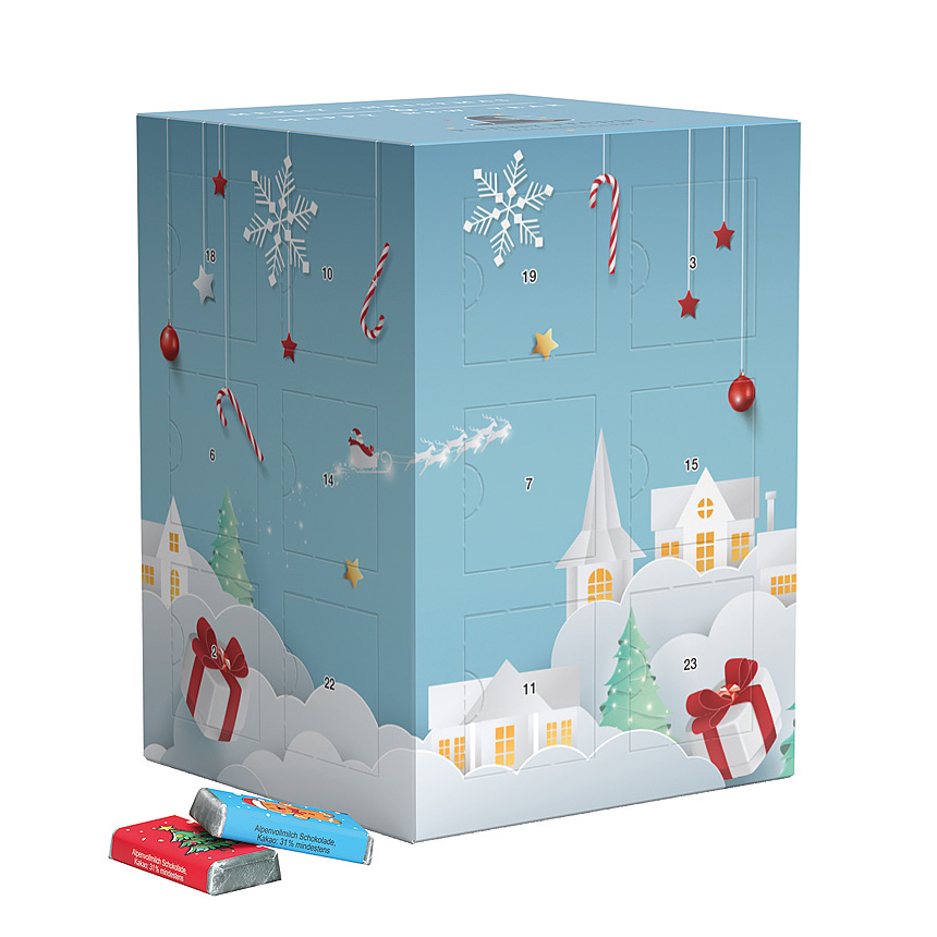 Věžový adventní kalendář, mini čokoládové tyčinky - Věžový adventní kalendář, mini čokoládové tyčinky -
