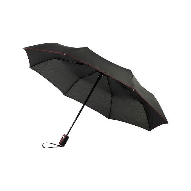 21" skládací deštník Stark-mini s automatickým otvíráním/skl - transparentná červená