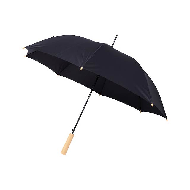 Deštník z recyklovaného PET s automatickým otevíráním Alina  - čierna