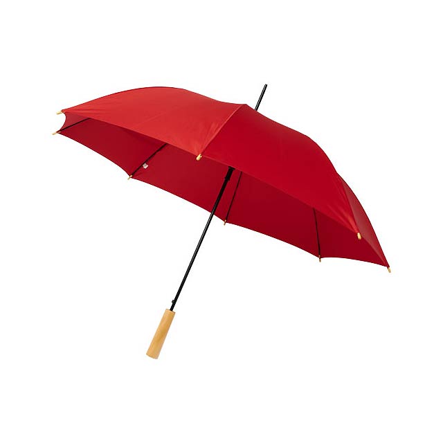 Deštník z recyklovaného PET s automatickým otevíráním Alina  - transparentná červená