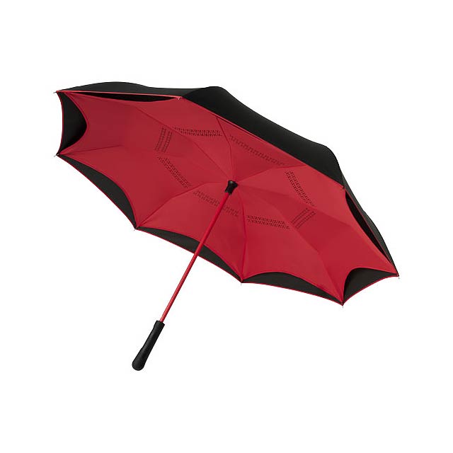 Yoon 23" inverzně barevný rovný deštník - transparentní červená