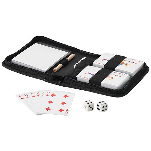 Dvoudílný set hracích karet Tronx se sáčkem - černá