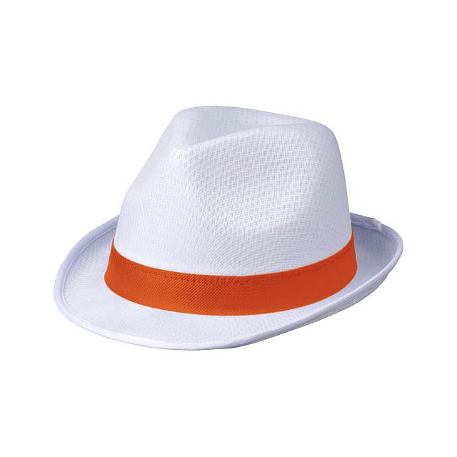 Trilby hat with ribbon - white