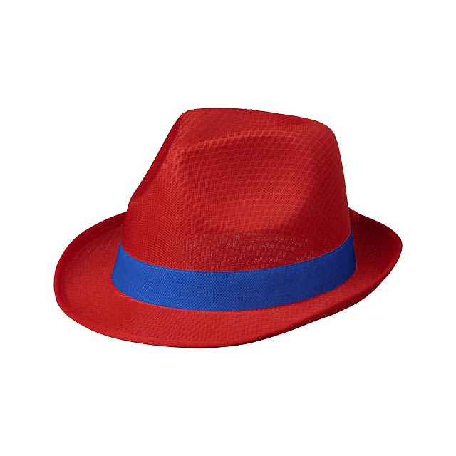 Trilby sada klobouku a stuhy. Klobouk: 100% polyester. Stuha: netkaná, 100 g/m², polypropylen.   - transparentní červená - foto