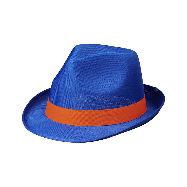 Trilby hat with ribbon - blue