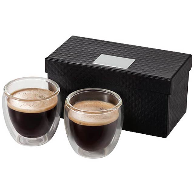 Boda 2-piece glass espresso cup set - transparent