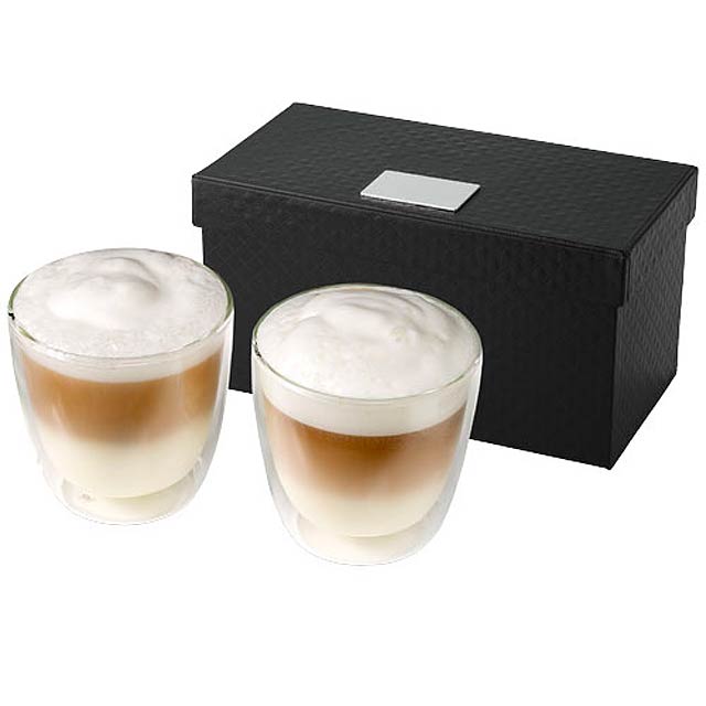 Boda 2-piece glass coffee cup set - transparent