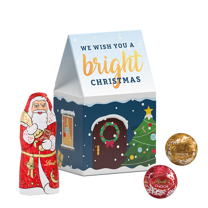 Stojac&iacute; krabička, Lindt mini čokol&aacute;dov&eacute; kuličky a Mikul&aacute;&scaron; - 