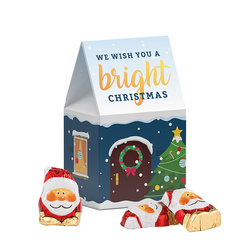 Stand- Up box, mini chocolate santa clauses - 