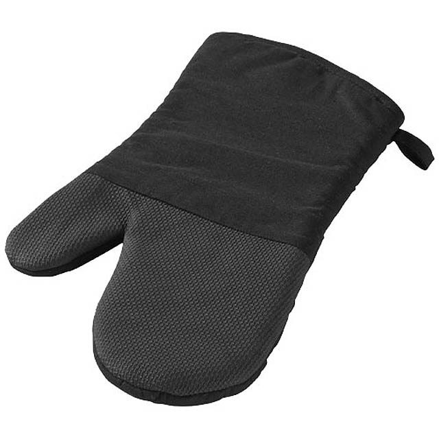 Maya oven gloves with silicone grip - black