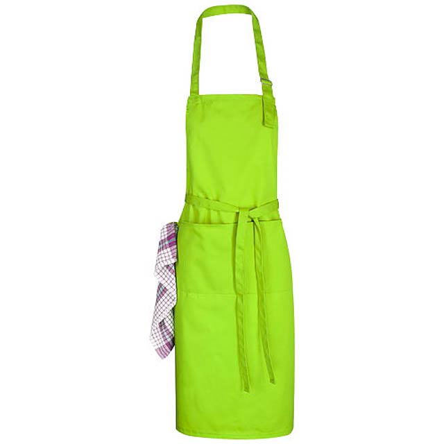 Zora apron with adjustable neck strap - lime