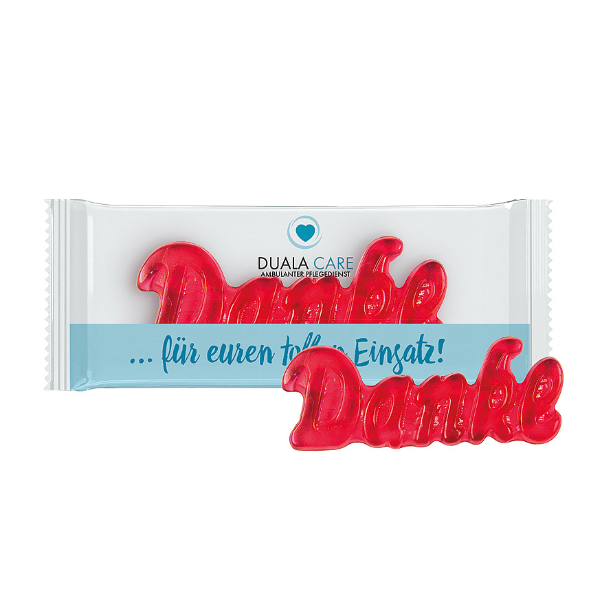 Trolli jelly gum single "danke", foil transparent - transparentní