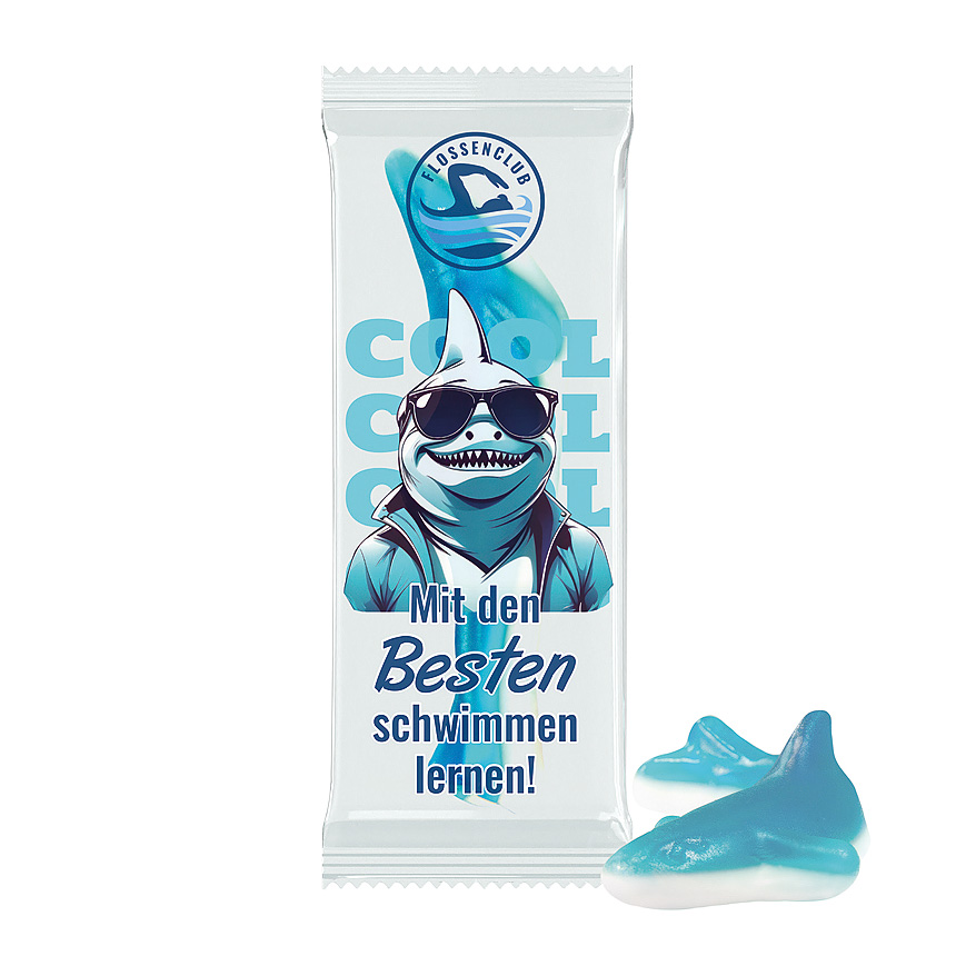 Trolli jelly gum single "shark", foil transparent - transparent Trolli jelly gum single "shark", foil transparent - transparent
