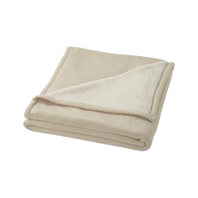 Springwood soft fleece and sherpa plaid blanket - white