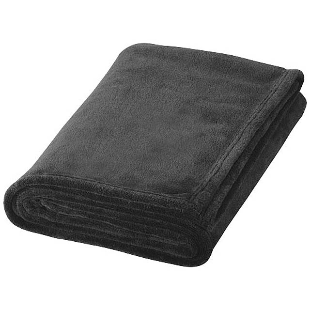 Bay extra soft coral fleece plaid blanket - black