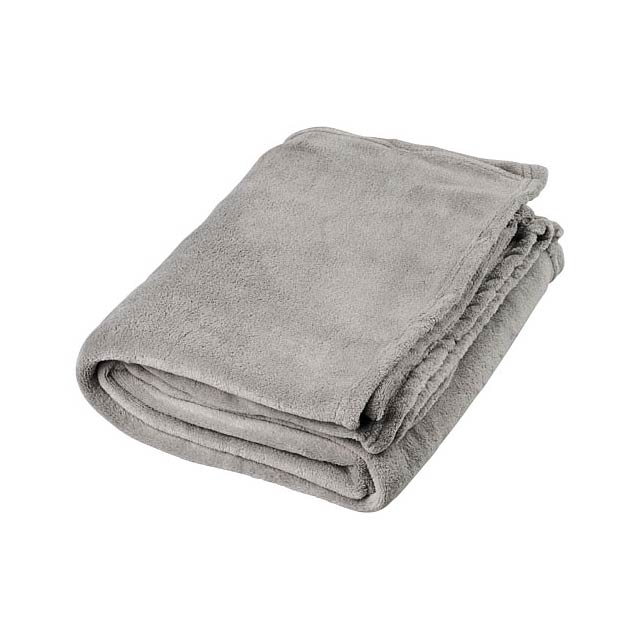 Bay extra soft coral fleece plaid blanket - grey