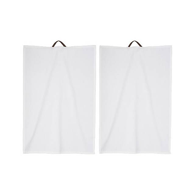 Longwood 2-piece cotton kitchen towel set - white