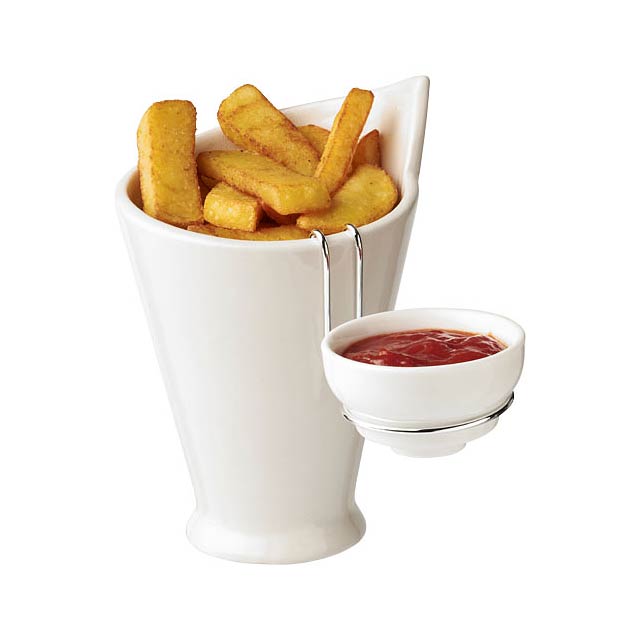 Chase fries and sauce holder - white